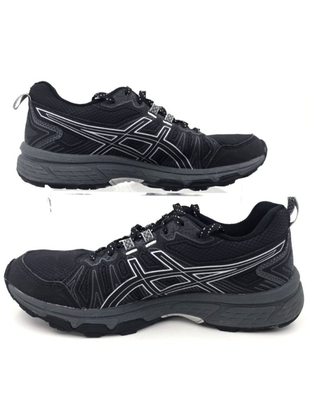 Asics Gel Venture 7 Trail Running Athletic Shoes Black Gray 1012A476 Women's 8.5